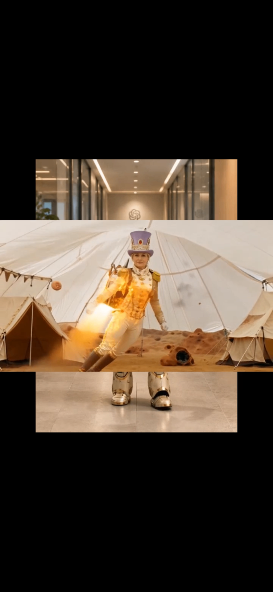 The ringmaster touches down among the Mars tents